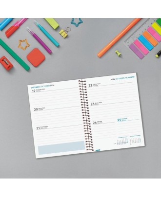 Agenda Escolar Semanal 120x164mm 2026/27 12 Meses Espiral Finocam Gamma Colors