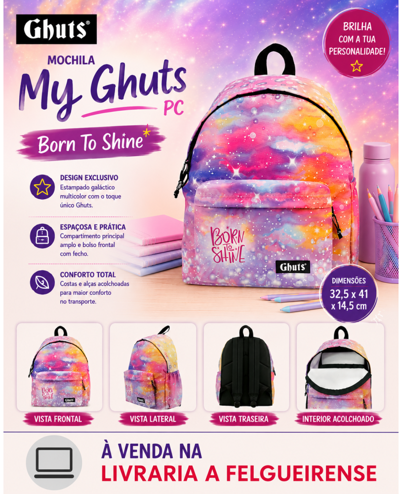 Mochila My Ghuts-PC 13 - Born To Shine Ref. GH211