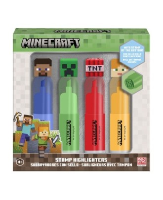 Sublinhador com carimbo Minecraft (4 unidades)