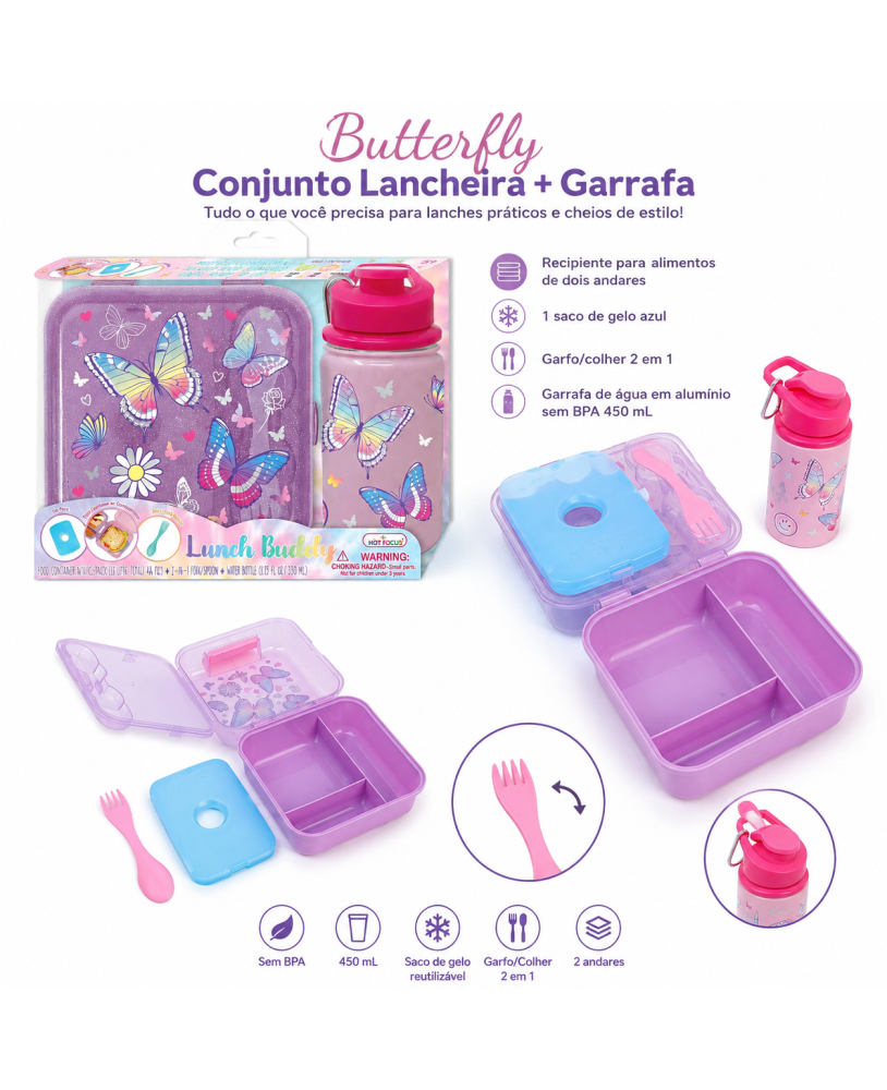 Butterfly Conjunto Lancheira + Garrafa