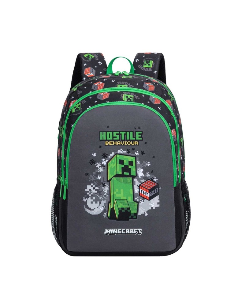 Mochila com bolsa para portátil 15,6" Minecraft Hostile Behaviour 44x32x20cm