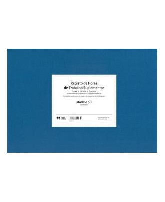 Livro de Registo de Horas de Trabalho Suplementar - Modelo 50