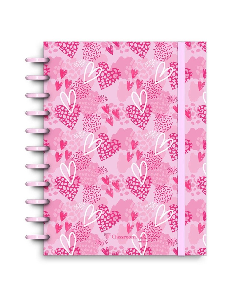 Caderno Ecosmart A4 Ambar Classroommates pautado/quadriculado/liso 100 folhas 100g com elástico Lovely