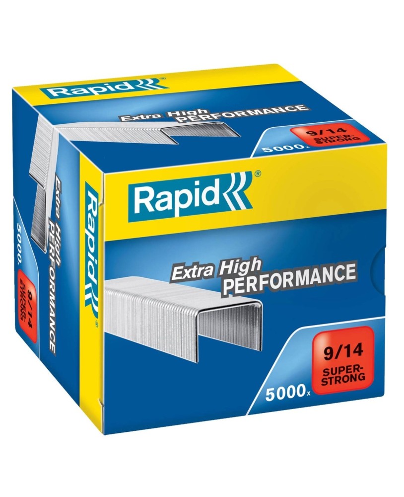 Agrafes Rapid Super Strong Galvanizados n 9/14 Caixa de 5000 Unidades