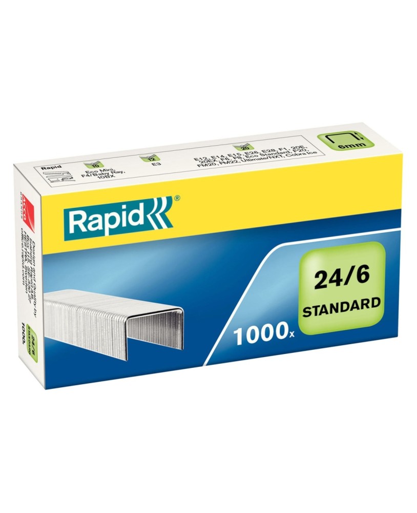 Agrafos 24/6 RAPID Standard Caixa com 1000
