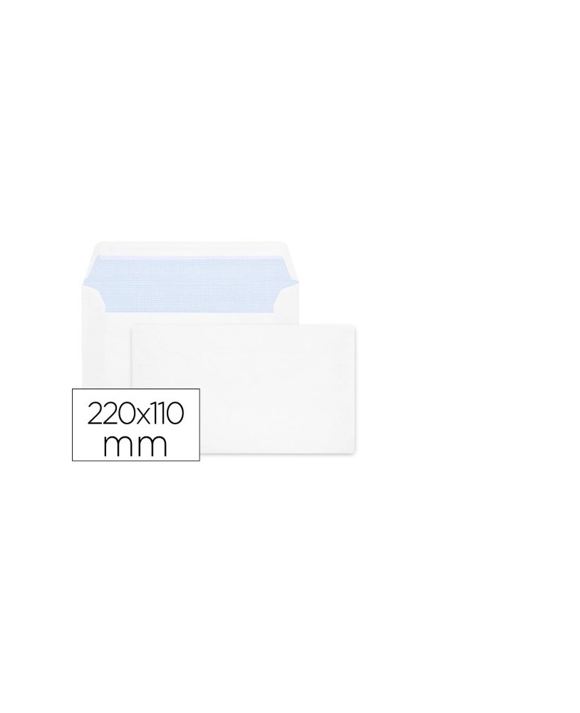Envelope Liderpapel n.2 Americano Branco 110x220 mm Tira de Silicone Pack de 25 Unidades.
