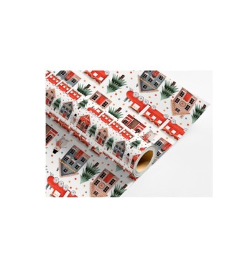 Rolo Papel Fantasia Liderpapel Natal Largura 70 cm Comprimento 2 mt Gramagem 60Gr