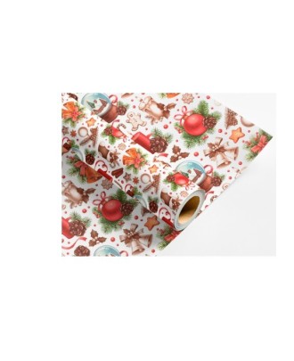 Rolo Papel Fantasia Liderpapel Natal Largura 70 cm Comprimento 2 mt Gramagem 60Gr