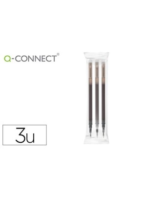 Recarga Esferográfica Q-Connect Retrátil Apagável Preto Pack de 3 Unidades