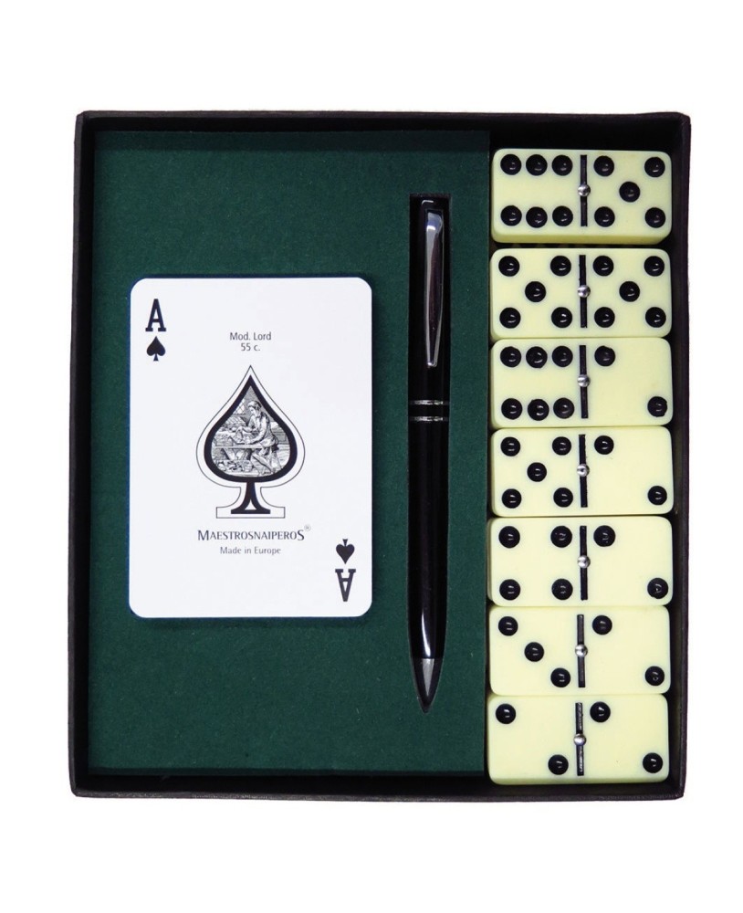 Conjunto cartas + dominó + esferográfica