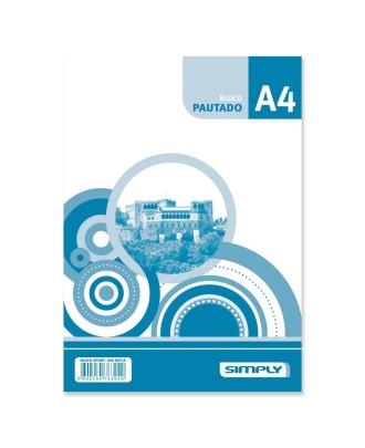 Bloco de Notas A4 Simply Pautado 80 Folhas Colado