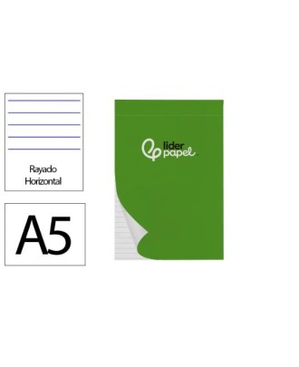 Bloco de Apontamentos Liderpapel A5 80 Folhas Pautado
