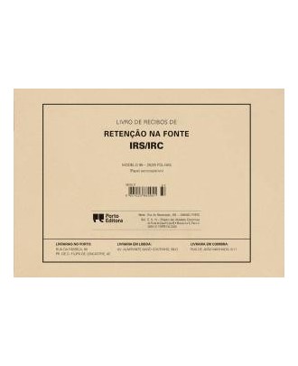 Livro de Recibos de Retenção na Fonte Irs/Irc - Modelo 95 - Autocopiativo - 25/25 Folhas