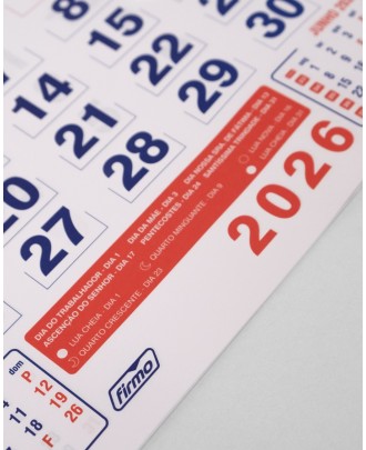 Calendário de Parede 33x26mm 2026