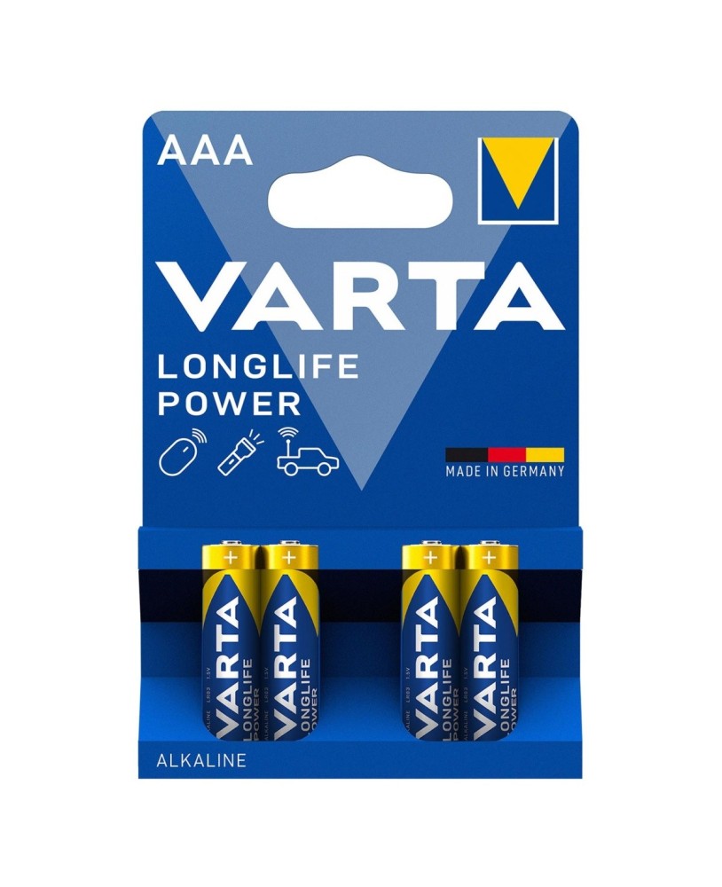 Pilha Alcalina AAA LR03 1,5V 4 Unidades Varta Longlife Power 4903