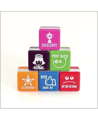 Pack 6 Carimbos 25x25mm Motivação Inglês