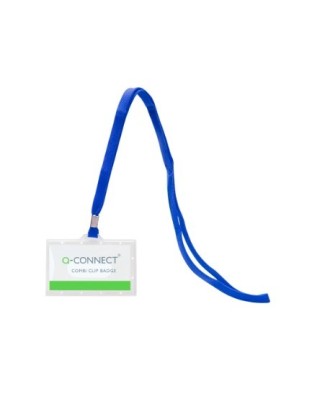Identificador Q-Connect com Cordão Plano Azul e Abertura Lateral 94x60 mm