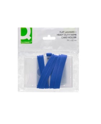 Identificador Q-Connect com Cordão Plano Azul e Abertura Lateral 94x60 mm