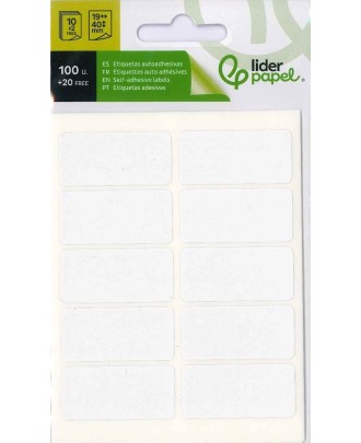 Etiquetas Adesivas Liderpapel 10 + 2 folhas 19x40 mm 120 Etiquetas