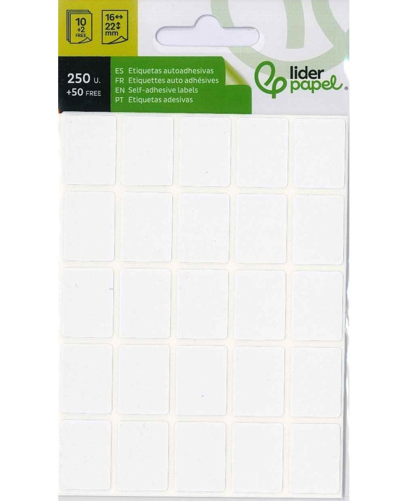 Etiquetas Adesivas Liderpapel 10 + 2 Folhas 16x22 mm 300 Etiquetas
