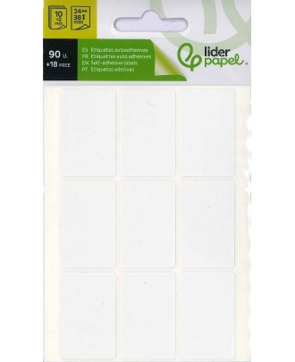 Etiquetas Adesivas Liderpapel 10 + 2 Folhas 24x38 mm 108 Etiquetas