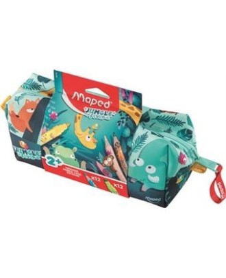 Maped Estojo Jungle Fever com Lápis e Marcadores