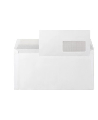 Envelope Branco 110x220 mm Tira de Silicone com Janela