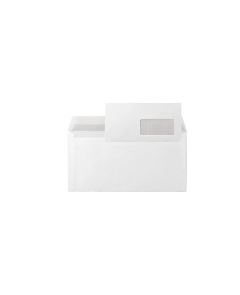 Envelope Branco 110x220 mm Tira de Silicone com Janela